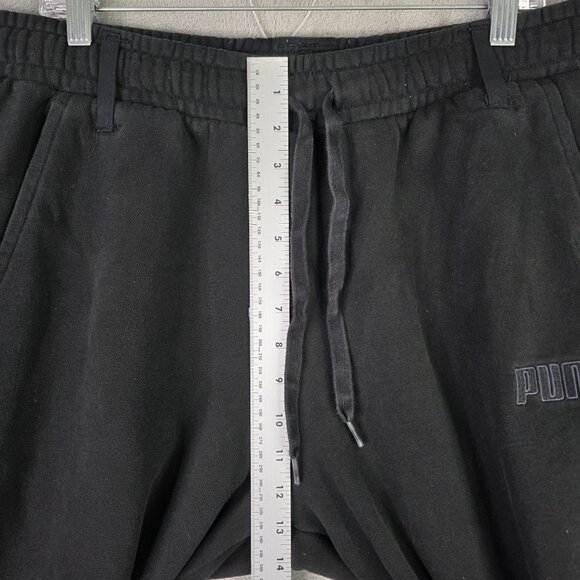 Mens Puma Black Jogger Sweatpants Drawstring Elastic Waist Cotton Blend Size XL - Picture 4 of 10